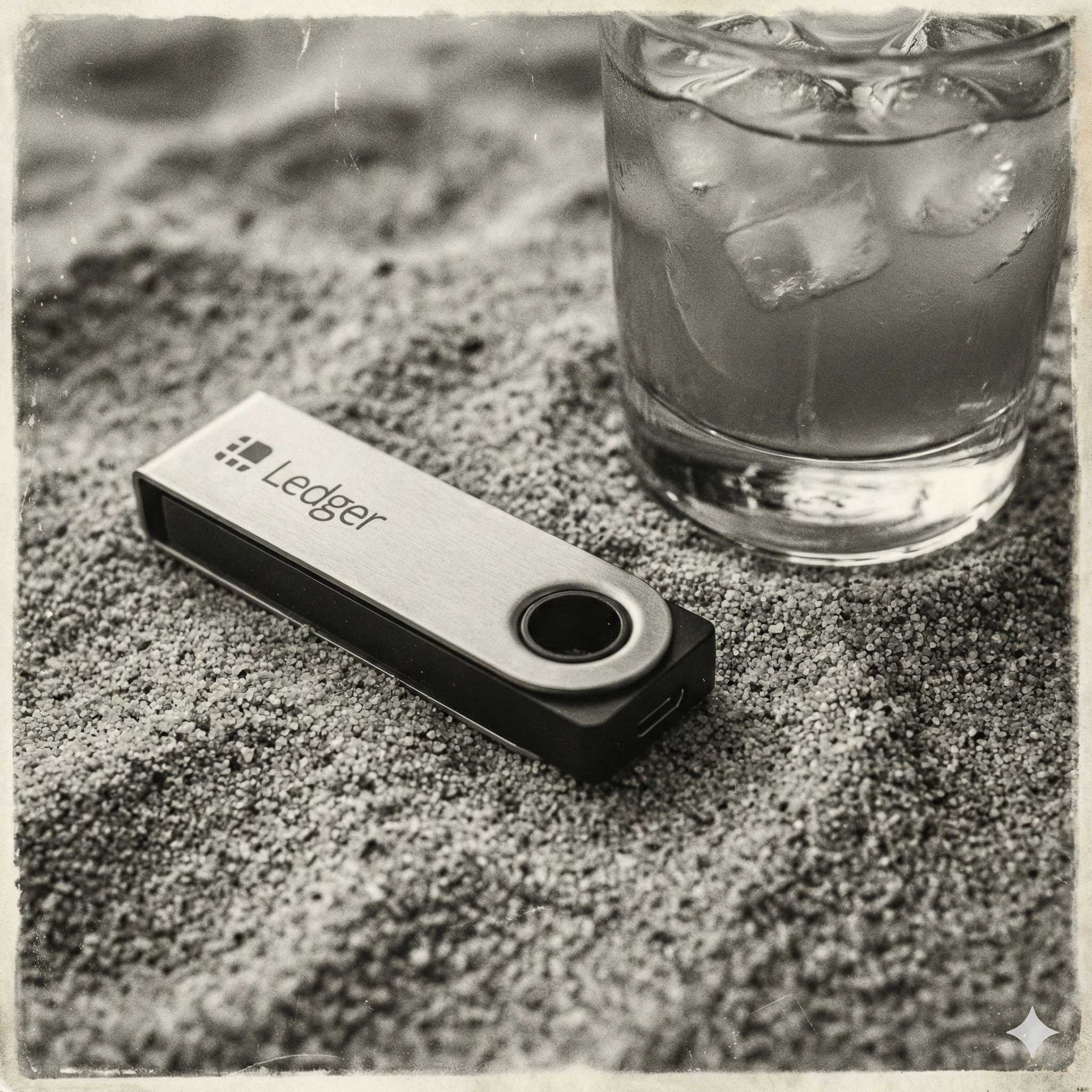 Ledger on beach